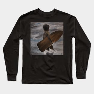 Boy and his surf board Long Sleeve T-Shirt